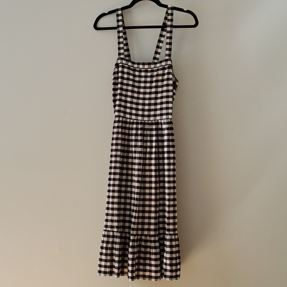 Loft Petite Black and White Gingham Jumper